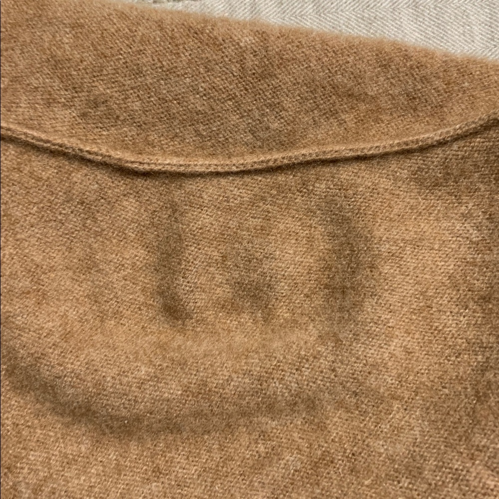 Pilcro Women V-Neck Cropped XXSP Deep Tan Cashmere Sweater Boxy Minimalist Q - Picture 5 of 11